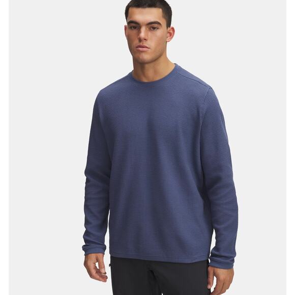 NWT Under Armour Men's UA Expanse Waffle Crew in Nu Blue size Small - Picture 1 of 8